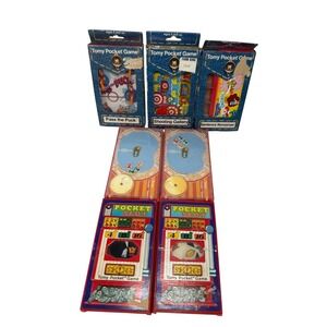 Vintage Tomy Pocket Games Lot of 7 Pass the Puck Pocket Slot 1970s RARE - BT
